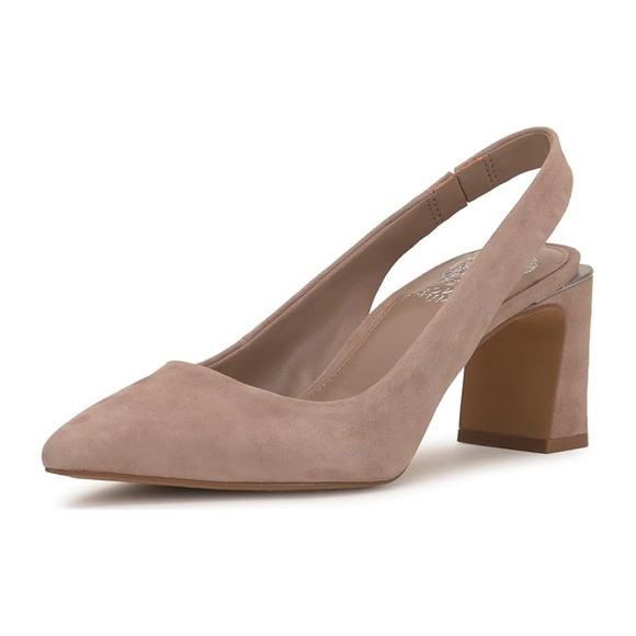 NWT Vince Camuto VC-Hamden Truffle Taupe Suede Slingback Pump 7.5 - Picture 2 of 12